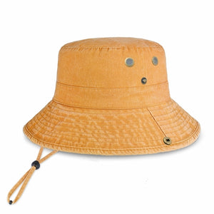 Cotton String Bucket Hat in orange
