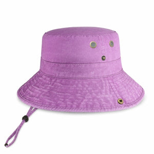 Cotton String Bucket Hat in purple