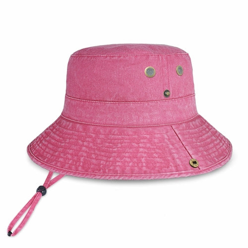 Cotton String Bucket Hat in pink