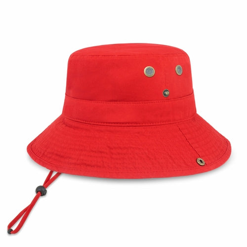 Cotton String Bucket Hat in bright red