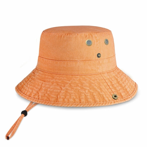 Cotton String Bucket Hat in light orange