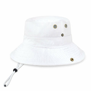 Cotton String Bucket Hat in white