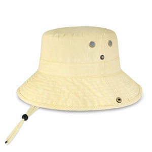 Cotton String Bucket Hat in bright yellow