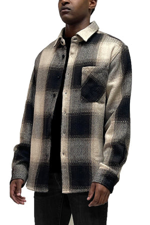 Picture of a Button Up Flannel Combo Jacket sand