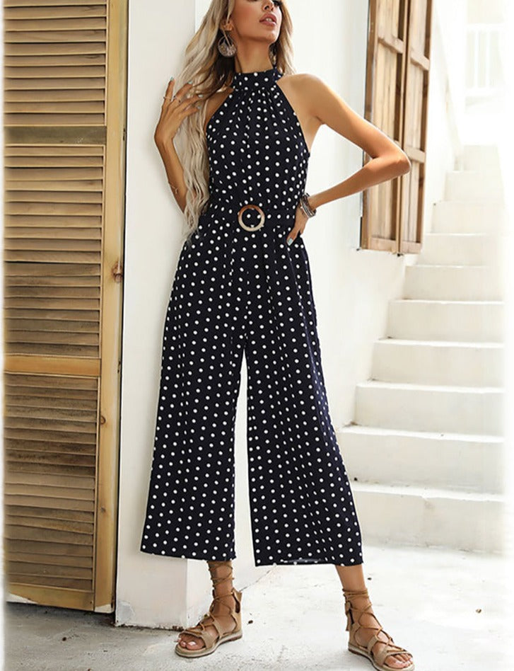 Picture of a Women's Polka Dot Jumpsuit black