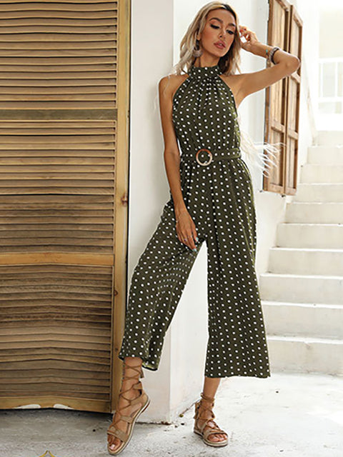 Picture of a Women's Polka Dot Jumpsuit green