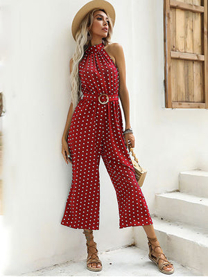 Picture of a Women's Polka Dot Jumpsuit bright red