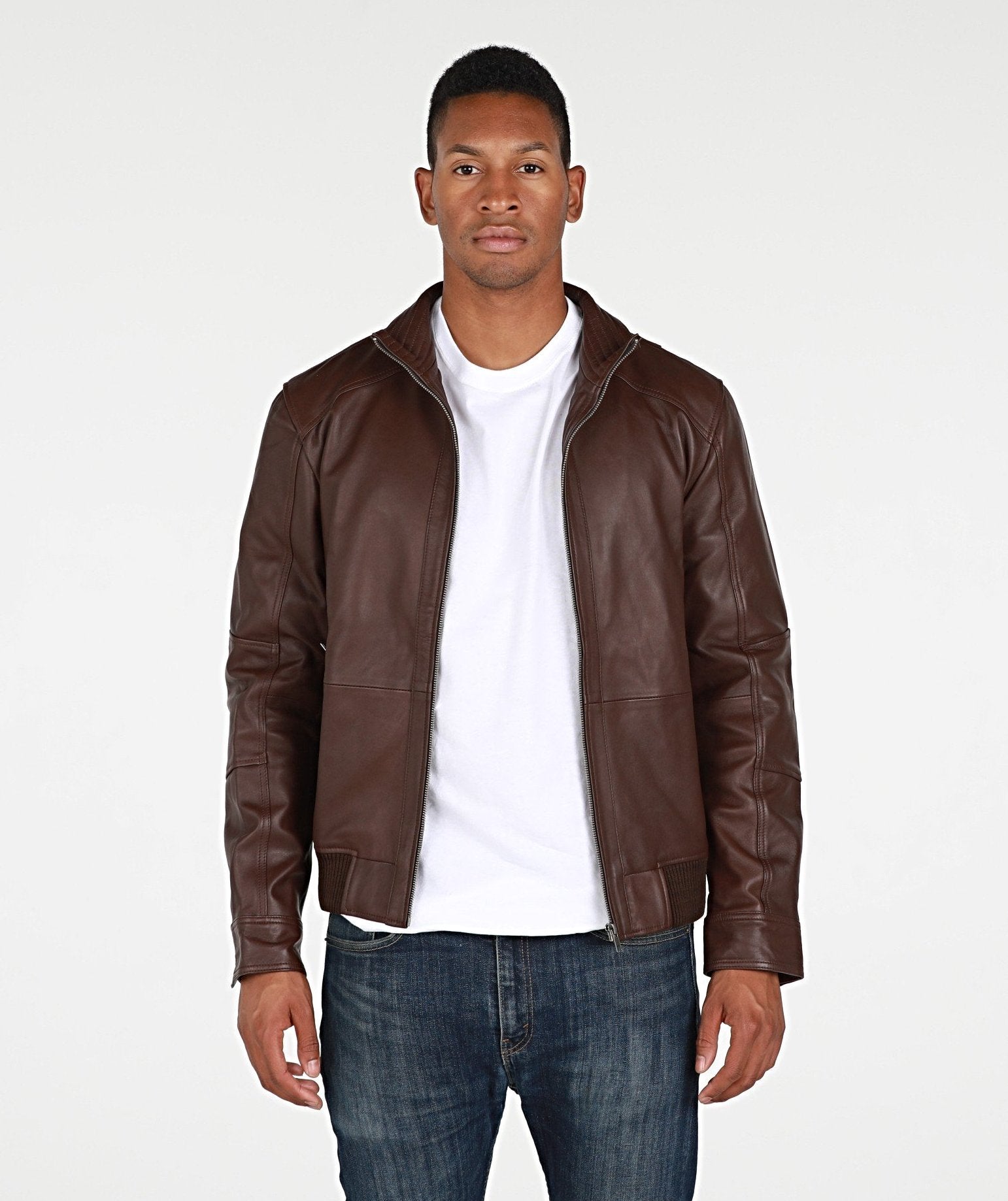Jenkins Coffee Brown SF Bomber Genuine Leather Jacket