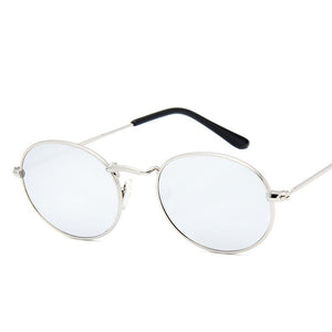 Women's Metal Round Sunglasses white