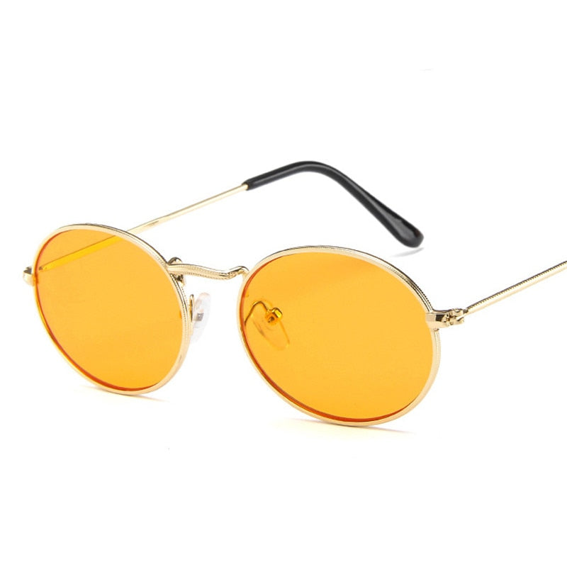 Women's Metal Round Sunglasses orange