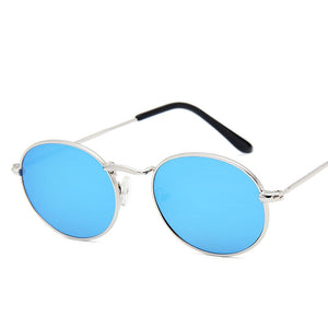 Women's Metal Round Sunglasses blue