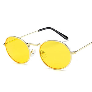 Women's Metal Round Sunglasses yellow