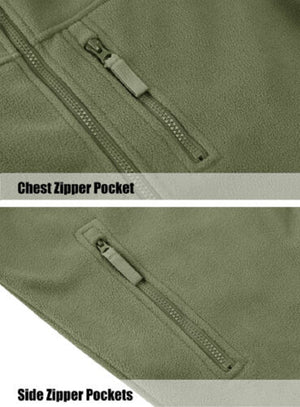 chest zipper pocket and side zipper pockets
