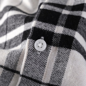 Women's Button Up Cotton Flannel Shirt close up of material
