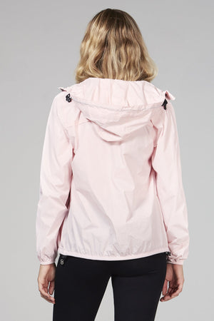Picture of a Women's Ballet Slipper Full Zip Pink Waterproof Rain Jacket back view