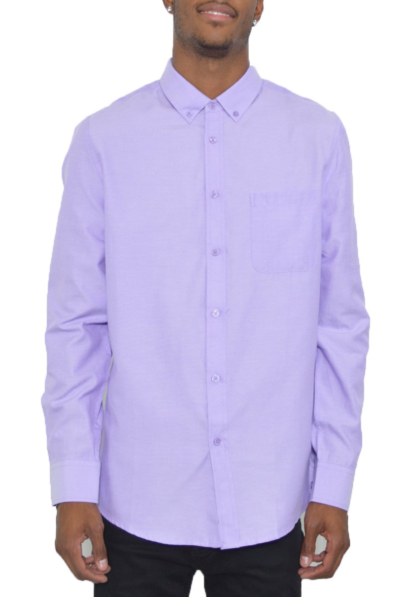 Picture of a Men's Purple Long Sleeve Button Down Shirt
