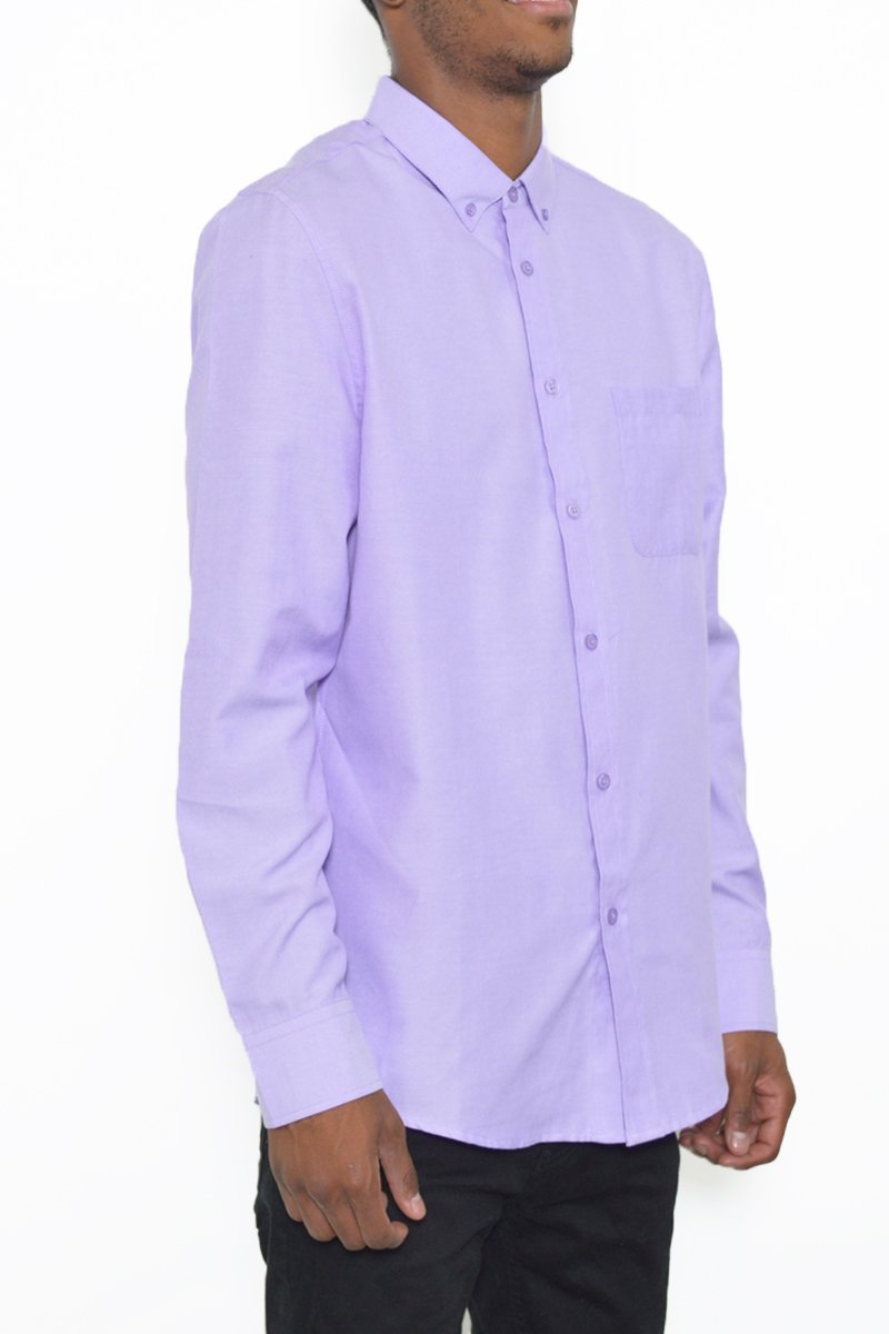Picture of a Men's Purple Long Sleeve Button Down Shirt