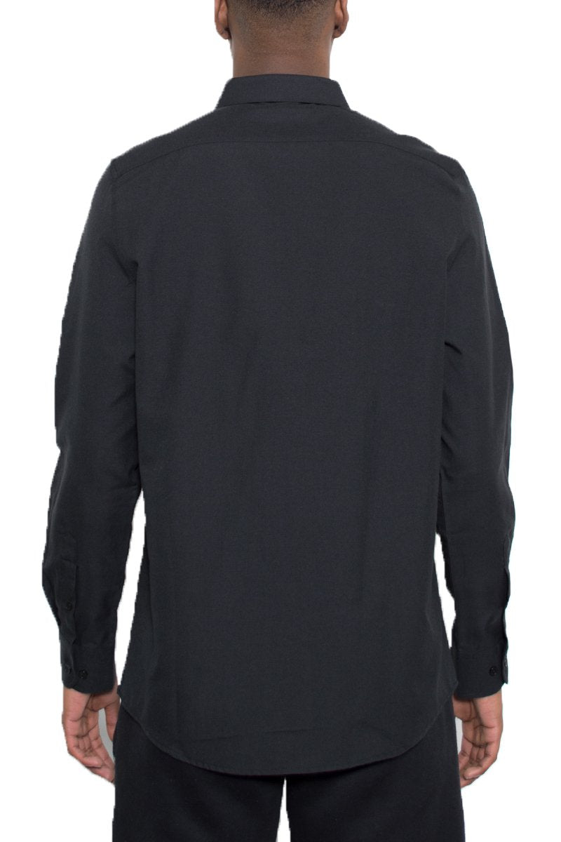 Picture of a Men's Black Long Sleeve Button Down Shirt