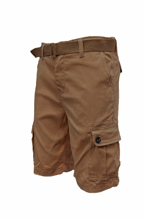 Picture Picture of a Plain Cargo Shorts Belt Included in brown