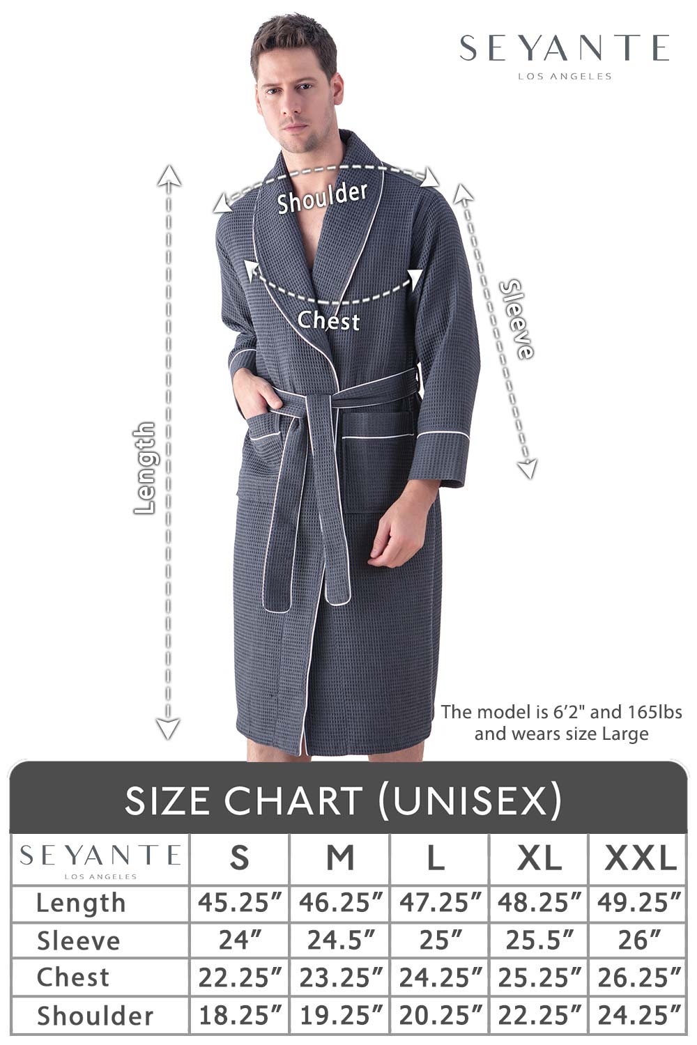 Size chart robe 