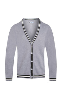 Picture of a Plain Men's Grey Cardigan front view