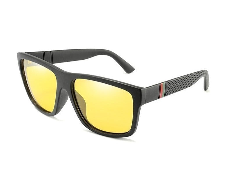 Polarized Plastic Sunglasses for Men and Women black and yellow