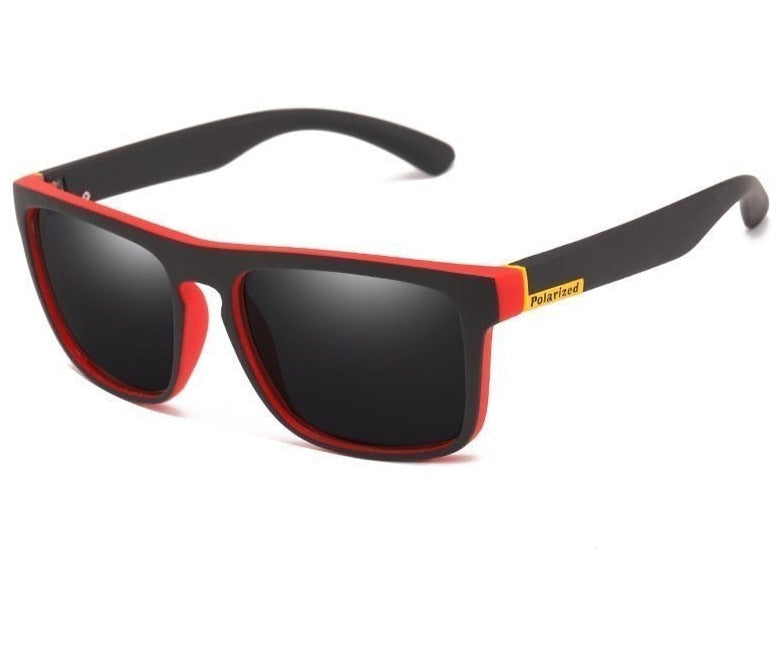 Polarized Plastic Sunglasses for Men and Women red on black