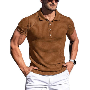 Men's Cotton Polo Shirt in khaki