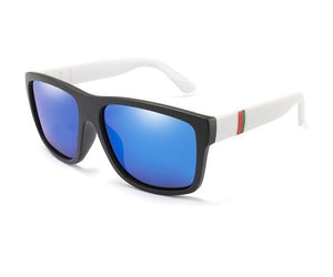 Polarized Plastic Sunglasses for Men and Women white and blue