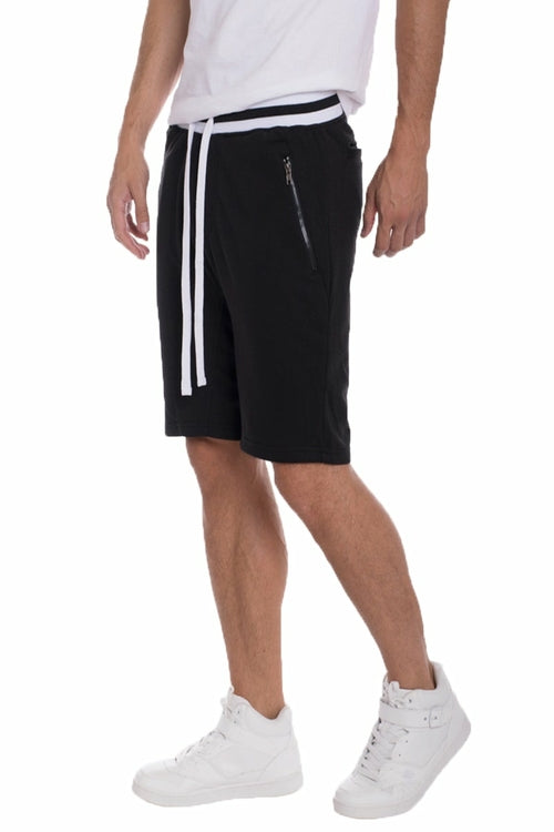 Picture of a Black French Terry Shorts side view