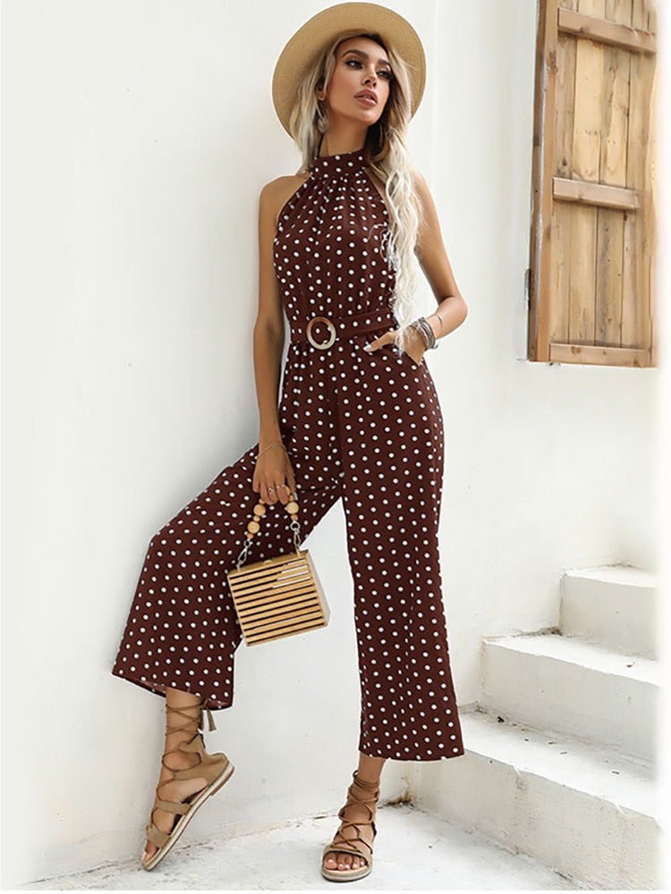 Picture of a Women's Polka Dot Jumpsuit red