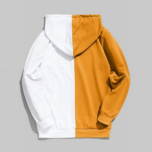 Pullover Half Color Hoodie orange
