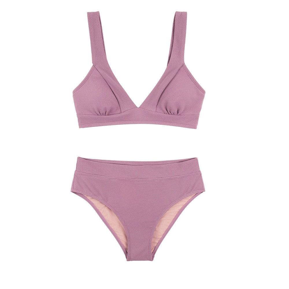 Women's High Waist Bikini Swimsuit pink item only