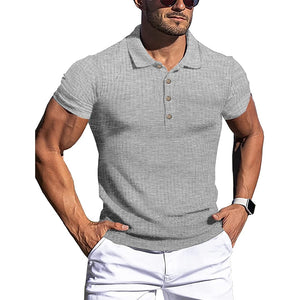 Men's Cotton Polo Shirt in grey