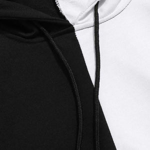 Pullover Half Color Hoodie close up or material and strings