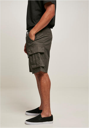 Men's Full Cotton Cargo Shorts dark shadow side view