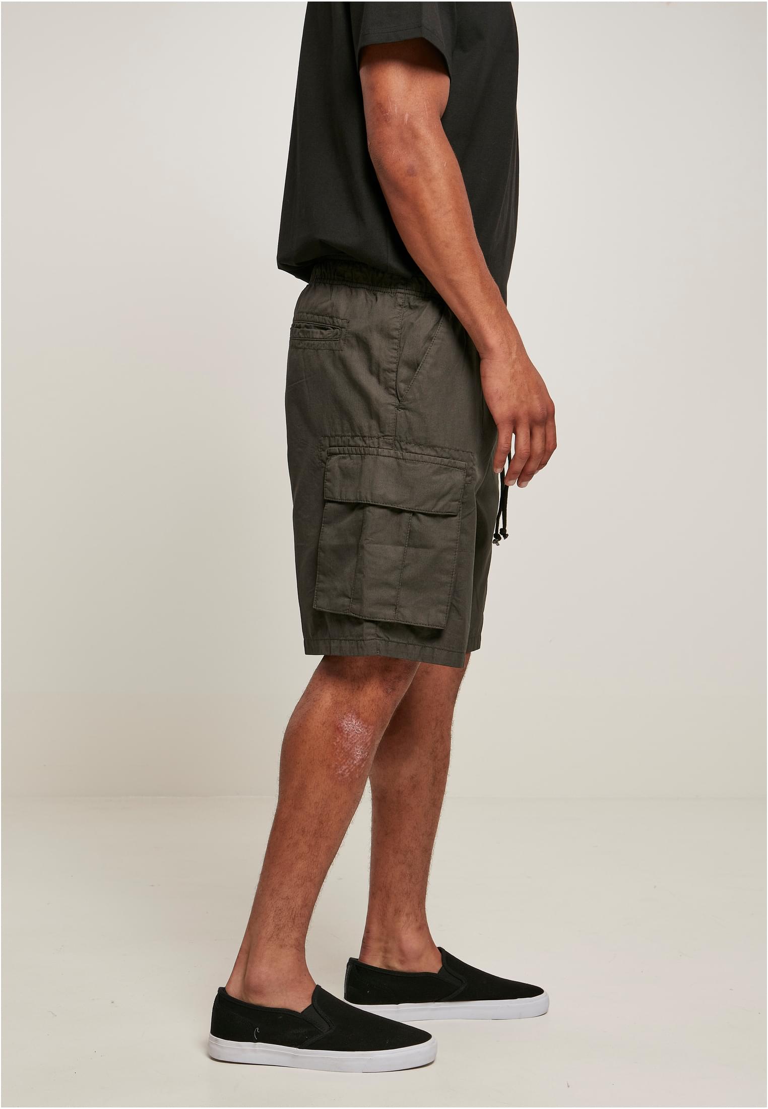 Men's Full Cotton Cargo Shorts dark shadow side view