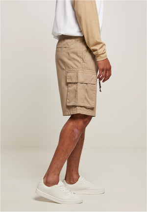 Men's Full Cotton Cargo Shorts beige side view