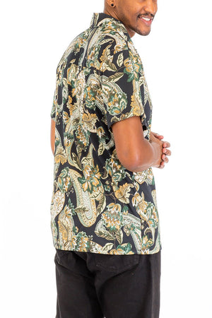 Picture of a Men's Paisley Button Down T-Shirt back view