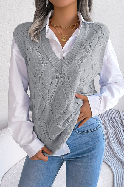 Women's Knit Sweater Vest grey