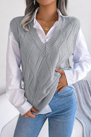 Women's Knit Sweater Vest grey
