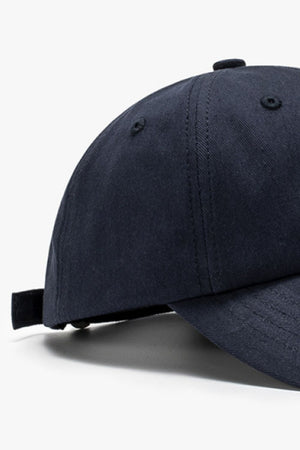 Cotton Baseball Hat navy blue side view