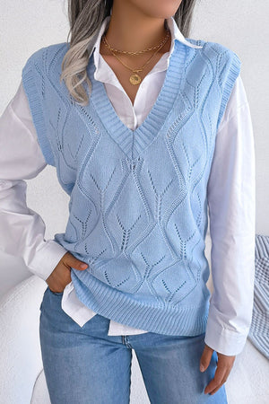 Women's Knit Sweater Vest blue