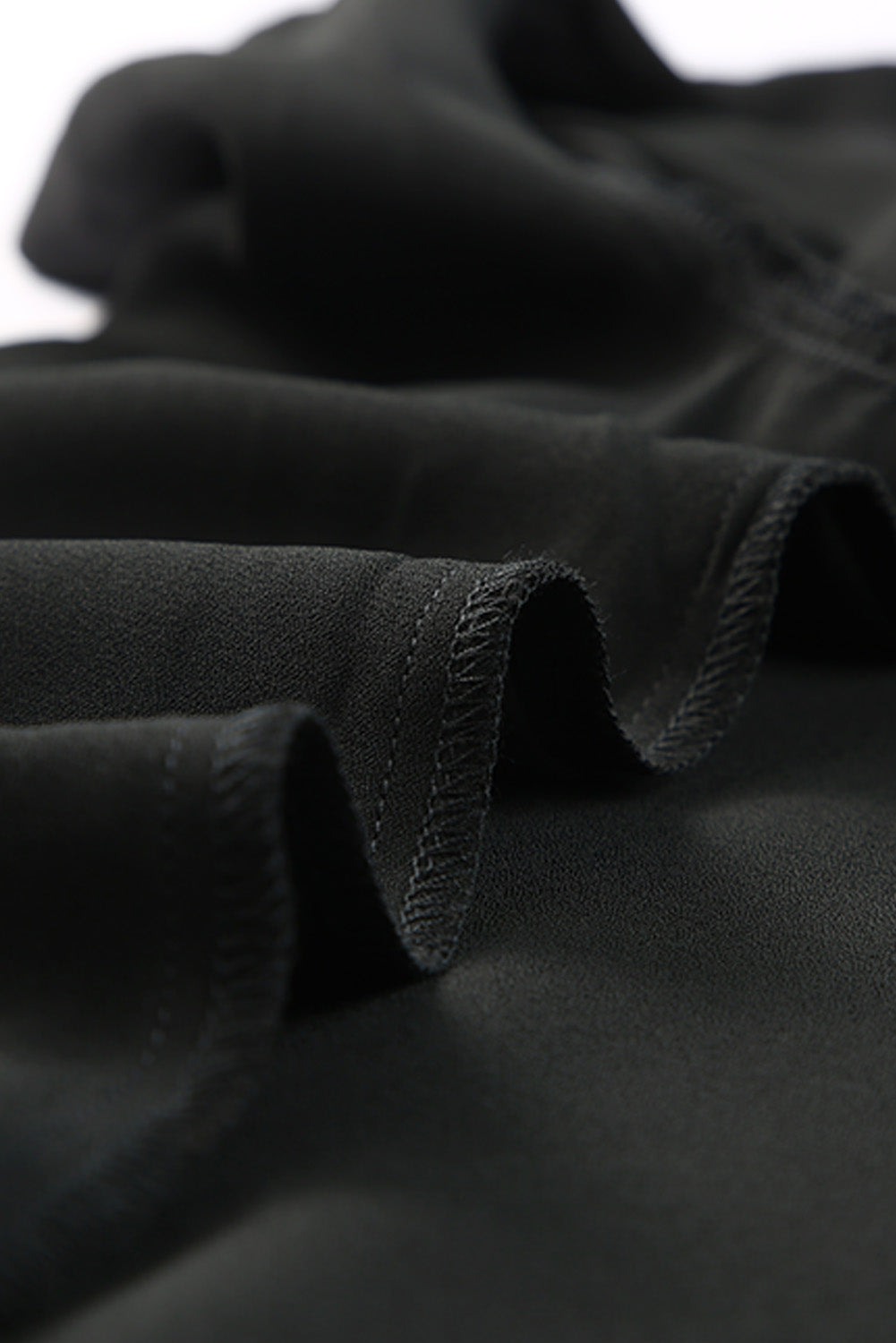 V-Neck Tie and Hem Flutter Sleeve Summer Women's Blouse black material
