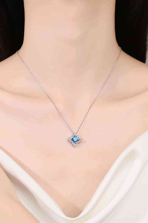 Floral Pendant 1 Carat Moissanite Necklace on a neck of a woman