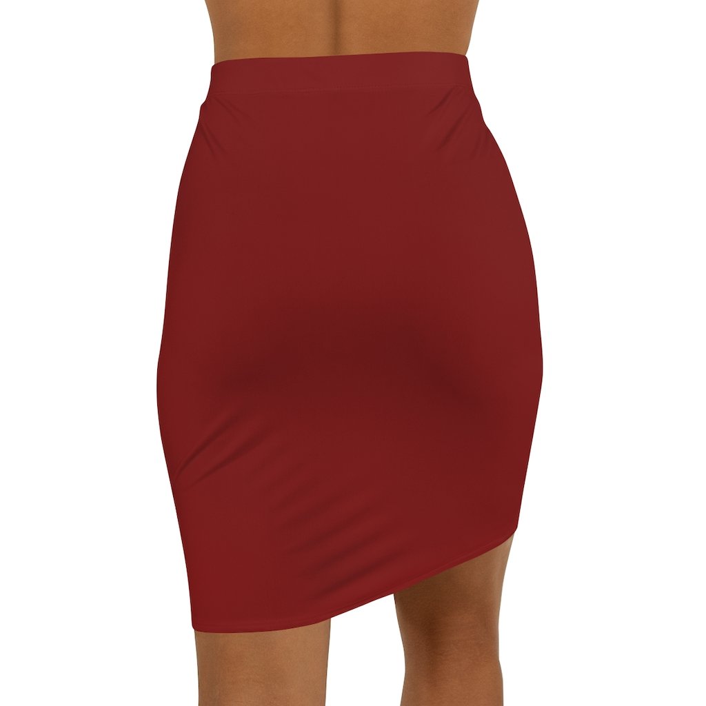 Women's Maroon Pencil Skirt back