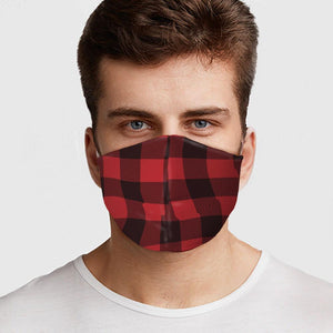Unisex Red Flannel Face Mask men