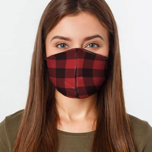 Picture of a Unisex Red Flannel Face Mask women