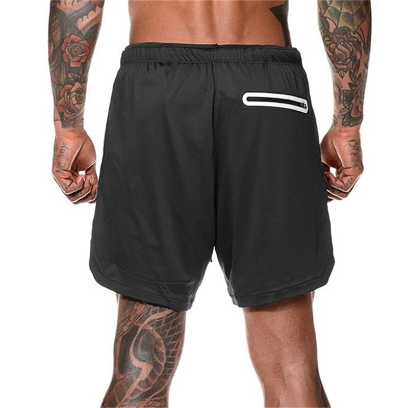 picture of a Plain Men's Swimming Shorts with Cellphone Storage black