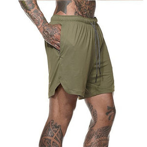 picture of a Plain Men's Swimming Shorts with Cellphone Storage khaki